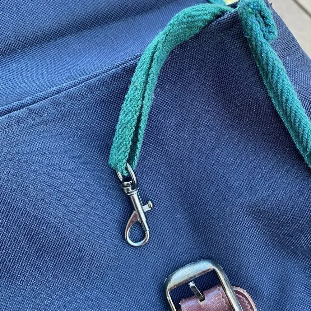 Vintage Lands’ End Messenger Bag Navy Green